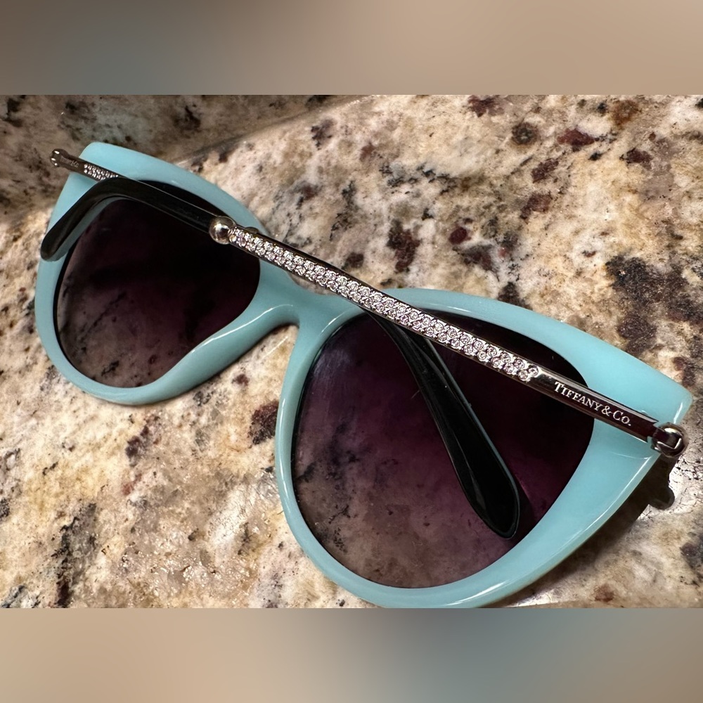 Tiffany & Co. Blue Black Crystal Sunglasses TF 4143-B RARE RETIRED - Picture 6 of 10